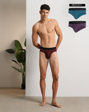 Fusion Brief Pack of 3 Mulberry, Blue Cruiser, & El vino (Purple, Aqua Blue, & Maroon)