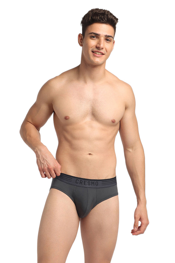 Work Week Essentials: Pack of 5 Briefs Slate Stone-Shining Armer-Cosmos-Daily White-Intense Black(Dark Grey, Ash Grey, Navy Blue, White, Black).