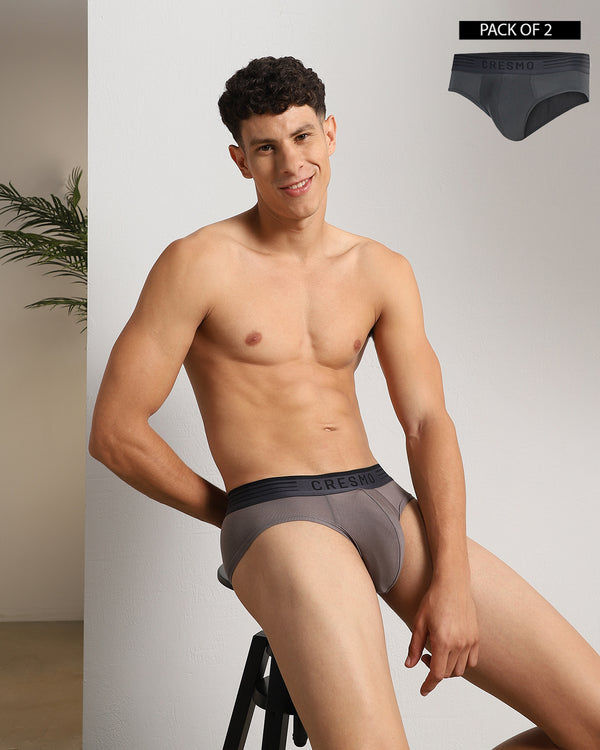 Civic Brief Pack of 2 Shinning Armour-Slate Stone (Ash Grey-Dark Grey)