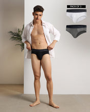 Civic Brief Pack of 3 Daily White-Intense Black-Shinning Armour (White, Black, Ash Grey)