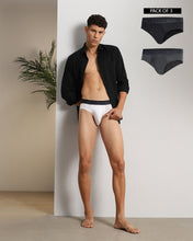 Civic Brief Pack of 3 Daily White-Slate Stone-Intense Black (White, Dark Grey, Black)