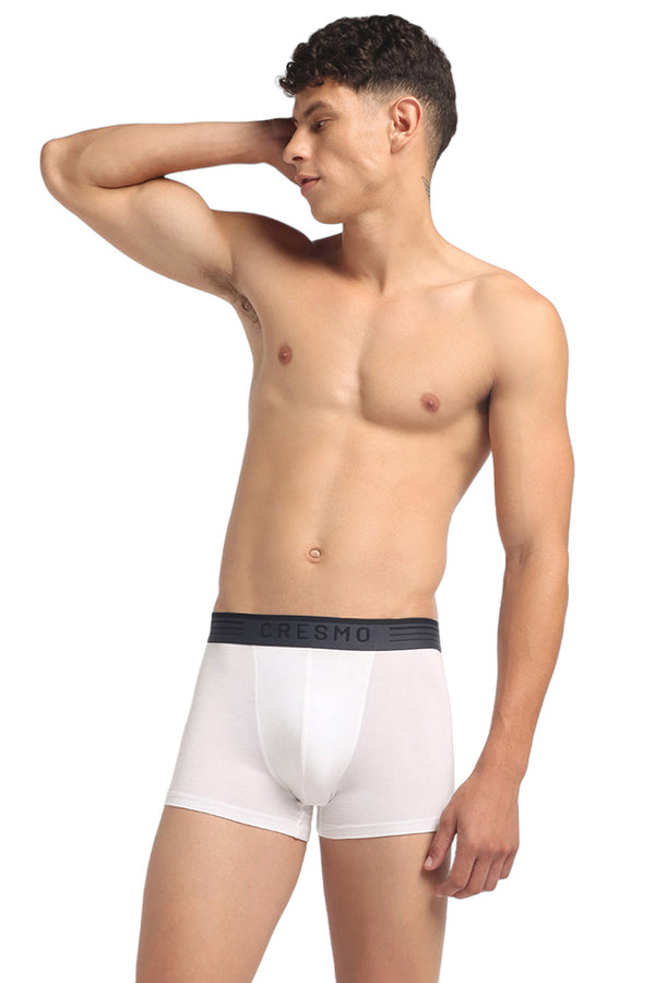 Work Week Essentials: Pack of 5 Trunks Daily White-Intense Black-Cosmos-Mulberry-El vino(white, Black, Navy Blue, Maroon).